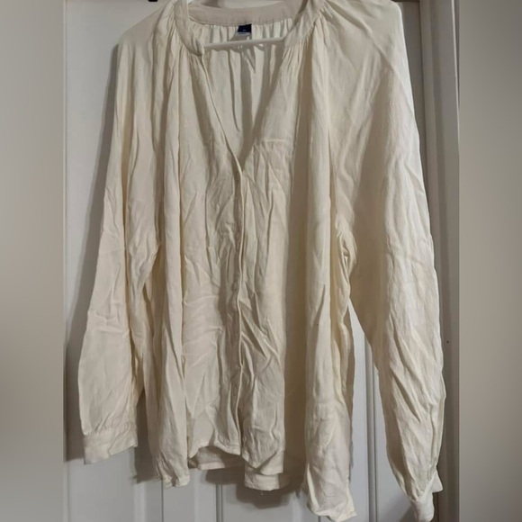 Cream, Semi-Sheer Flowy Old Navy Dressy Button Front Blouse, Size XL, Never Worn - Picture 7 of 7
